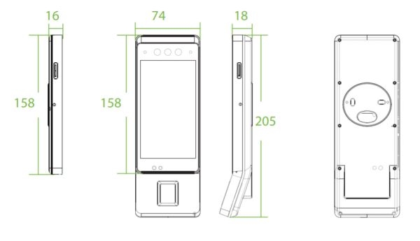 Биометрический терминал учета рабочего времени ZKTeco Horus E1-FP (ID)
