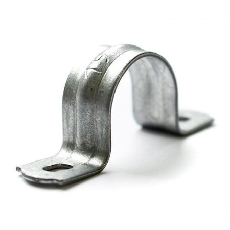 Скоба металлическая D19-20 мм, двухлапковая оцинкованная (100 шт.)