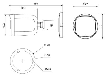 HD-CVI видеокамера 5Мп Dahua DH-HAC-B2A51P-U-0280B-S2, уличная, с ИК-подсветкой до 30 м