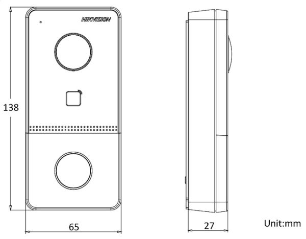 IP вызывная панель 2Мп HikVision DS-KV6113-PE1(C) на одного абонента с ИК-подсветкой