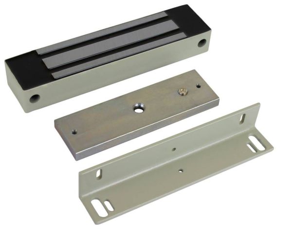 Электромагнитный замок ML-295K с уголком, серый