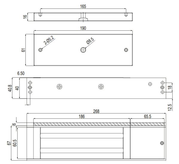 Электромагнитный замок dormakaba EM Premium EM 5300-GL AH