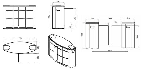 Турникет раздвижной двухпроходной Came Sliding Gate SG90, 900 мм, створки 900 мм (SG90S-DBL)