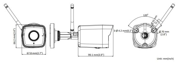 Уличная IP-камера Wi-Fi 2Мп HiWatch DS-I250W(C) (4 мм) с микрофоном
