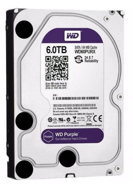 Жесткий диск 6ТБ Western Digital Purple WD60PURZ