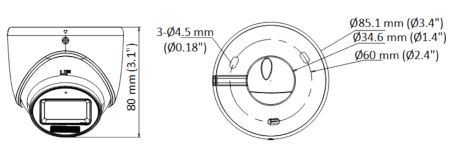 Купольная уличная HD-TVI видеокамера 2Мп HiWatch DS-T203A(B) (2.8 мм) с микрофоном (AoC)