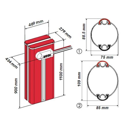 Комплект автоматического шлагбаума Faac B680H/7 c составной стрелой 7.3 м