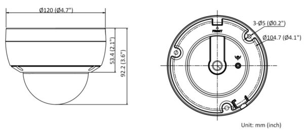 Антивандальная IP-камера 4Мп HiWatch DS-I452M (4 мм) с микрофоном