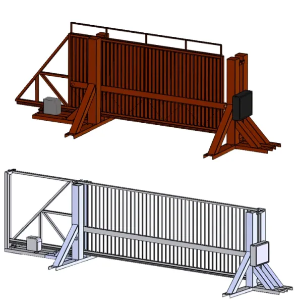 Противотаранные ворота ПВО-СБ 6000 откатные, электромеханические