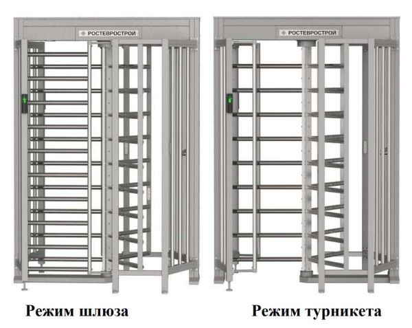 Турникет-шлюз полноростовой однопроходной Ростов-Дон ПР1Ш/3М2 НЕРЖ