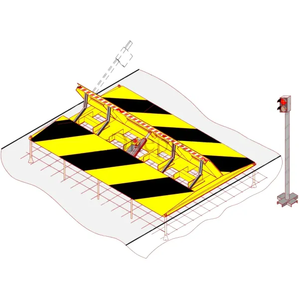 Дорожный блокиратор Скат-1500У электромеханический, накладной, с пандусами