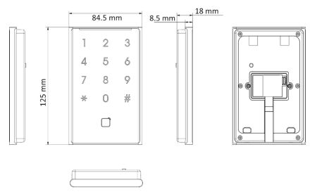 Считыватель HikVision DS-K1109EKB-QR карт EM и QR-кодов, с поддержкой Bluetooth и клавиатурой