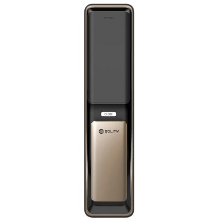 Электронный замок биометрический Face ID Solity GP-6000BAK Champagne Gold, распознавание по лицу, двухригельный