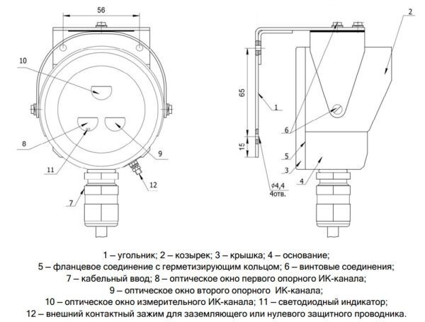 Пожарный извещатель ТЮЛЬПАН 2-14 Ex пламени, взрывозащищенный, ИК многоспектральный