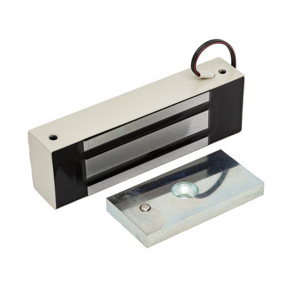 Электромагнитный замок AccordTec ML-300K с уголком, серый