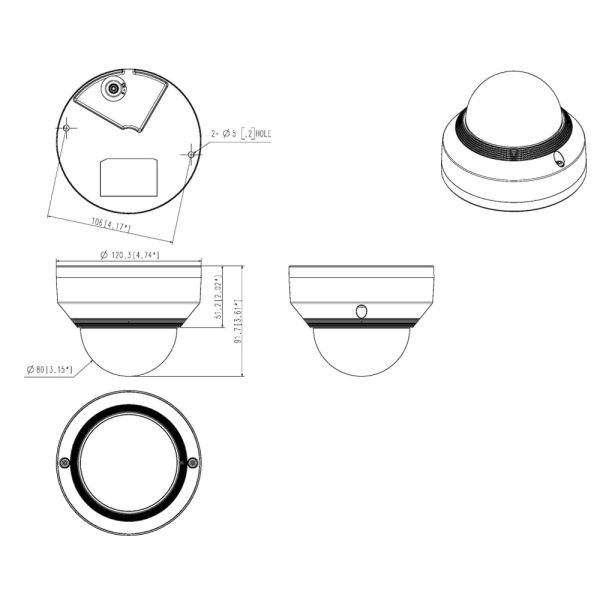 Антивандальная IP-видеокамера 2Мп Wisenet LNV-6012R