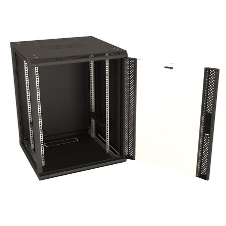 Шкаф настенный Hyperline TWB-FC-1266-GP-RAL9004, 19", 12U Шкаф настенный Hyperline TWB-FC-1266-GP-RAL9004, 19", 12U