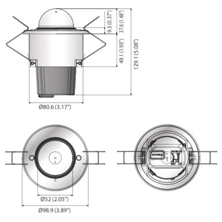Купольная сетевая IP-видеокамера 2Мп Wisenet XND-6011F (2.8 мм), встраиваемая