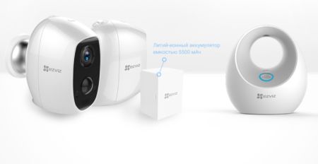 Уличная IP-камера Wi-Fi 2Мп Ezviz C3A (2.2 мм) с базовой станцией W2D