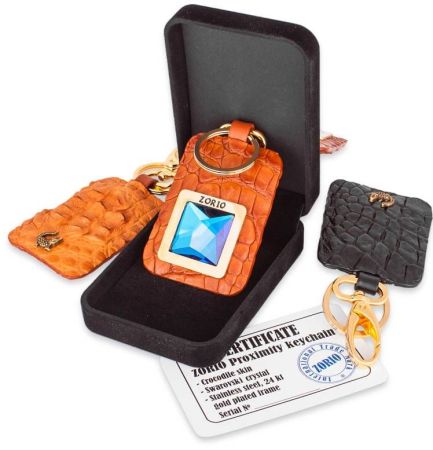 Бесконтактный RFID брелок ZORIO Classic из крокодиловой кожи (черный)