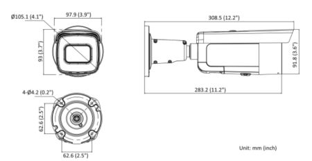 Антивандальная IP-камера 8Мп HiWatch IPC-B682-G2/ZS (2.8-12 мм) с EXIR-подсветкой до 60м