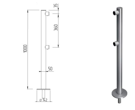 Стойка ограждения Oxgard съемная (ВЗР 1996Р01)