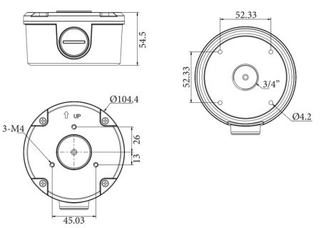 Монтажная коробка RVi-2BMB-10 для видеокамеры
