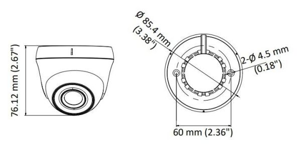Купольная уличная 2Мп HD-TVI видеокамера HiWatch DS-T203(B) (3.6 мм)
