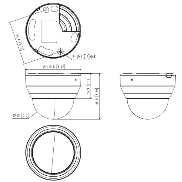 Купольная IP-видеокамера 2Мп Wisenet LND-6072R (3.2-10 мм)
