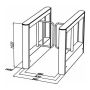 Турникет с распашными створками ОМА-84.688 (AA) из нержавеющей стали и стекла