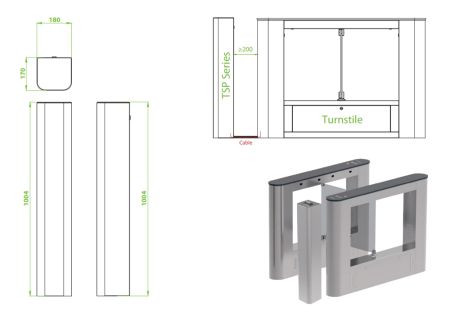 Картоприемник ZKTeco TSP-4 из нержавеющей стали со считывателем EM-Marine (125 кГц)