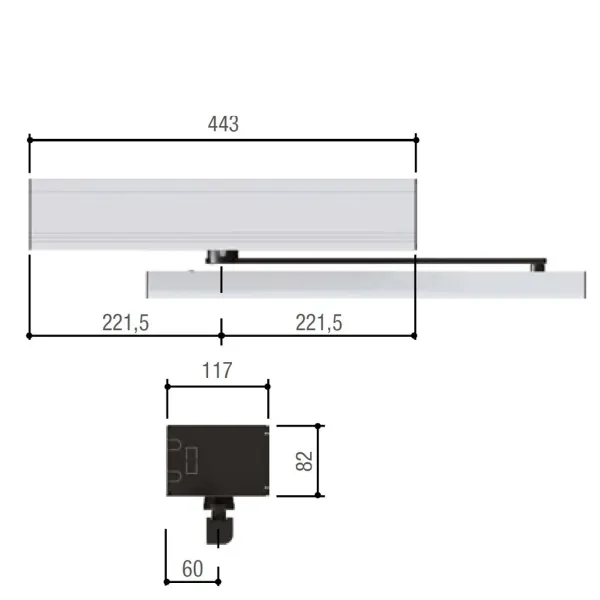 Привод Came FLUO-SW2, короб 443 мм, вес створки до 200 кг (818SW-0010)