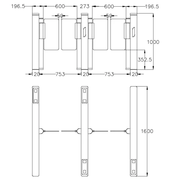 Турникет распашной Avix Delta (AV.SG.6621B)