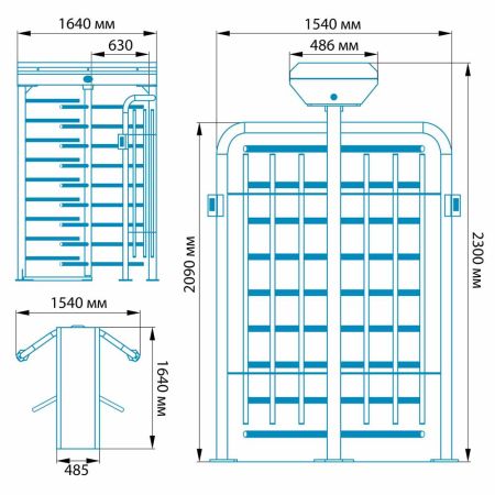Полноростовой роторный турникет Блокпост РСТ 700
