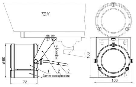 Прожектор инфракрасный периметровый Тахион ПИП-50/20