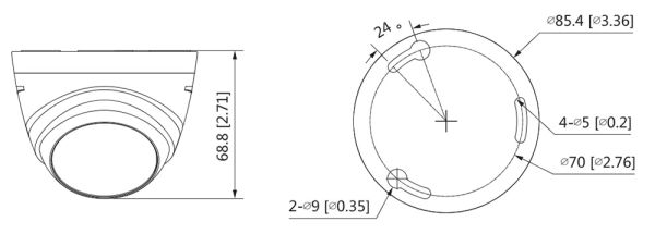 HD-CVI видеокамера 5Мп Dahua DH-HAC-T1A51P-0280B-S2