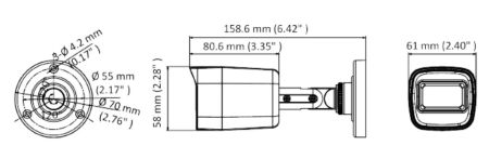 Цилиндрическая 8Мп HD-TVI видеокамера HiWatch DS-T800(B) (2.8 мм)