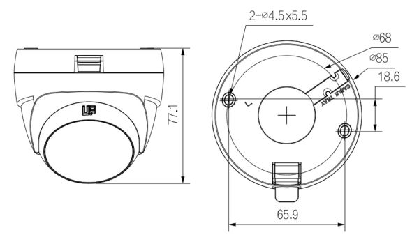 HD-CVI видеокамера 5Мп Dahua DH-HAC-T1A51P-U-0280B-S2 с ИК-подсветкой до 25 м