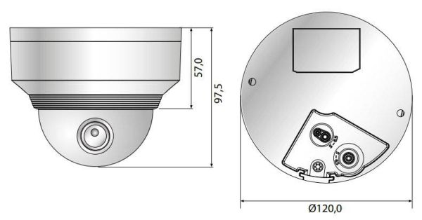 Антивандальная сетевая IP-видеокамера 2Мп Wisenet XNV-6010 (2.4мм)