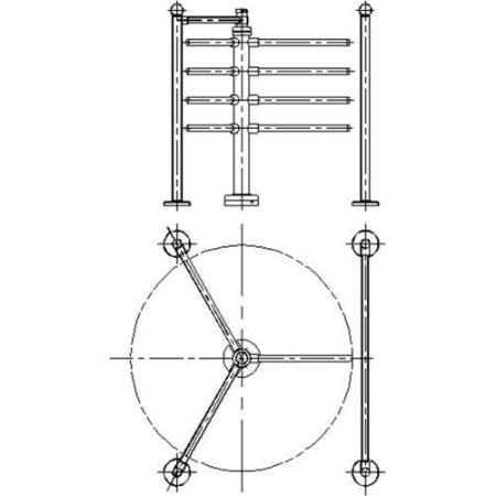 Ограждение для роторного турникета Ростов-Дон ОП-Р ХРОМ прямое