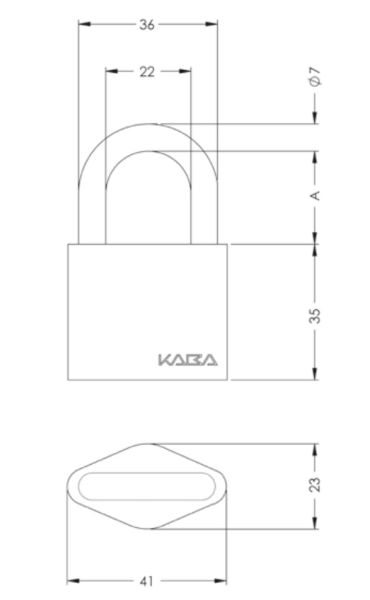 Навесной замок dormakaba VHS 2001 matrix plus, высота дужки 24 мм, 2 ключа