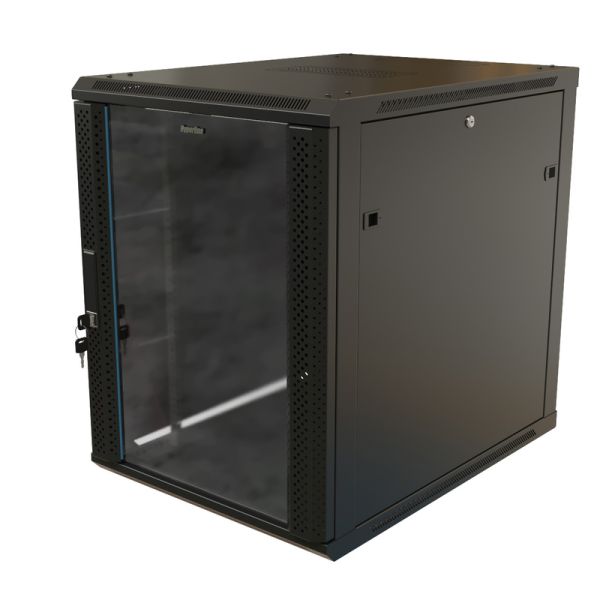 Шкаф настенный Hyperline TWB-1268-GP-RAL9004, 19", 12U