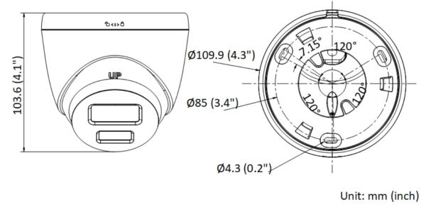 Уличная купольная IP-камера 4Мп HiWatch DS-I453L(C) (4 мм) с технологией ColorVu