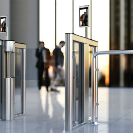 Биометрический терминал распознавания лиц и температуры тела Uface 8T-H Temp с кронштейном на турникет