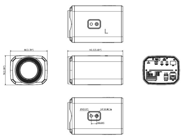 Корпусная сетевая IP-видеокамера 2Мп Wisenet XNZ-L6320A с встроенным трансфокатором