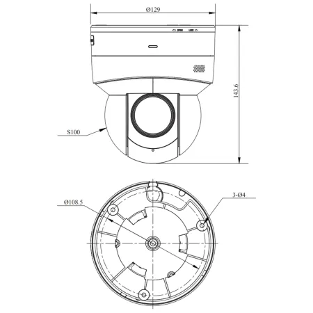 PTZ-видеокамера 5Мп RVi-2NCR54505 (2.7-13.5) white white поворотная компактная