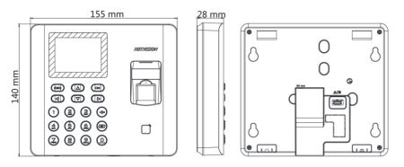 Биометрический терминал учета рабочего времени HikVision DS-K1A802AMF-B с встроенной литиевой батареей
