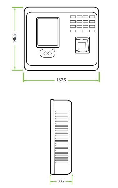 Биометрический терминал учёта рабочего времени ZKTeco MB360 [EM] [Wi-Fi] ADMS по лицу, отпечатку и карте EM-Marine