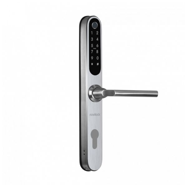 Электронный биометрический замок Novilock Smart Fast v.4237 silver, под DIN цилиндр, IP66