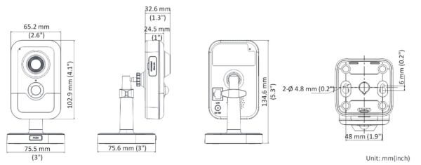 Компактная IP-камера 2Мп HiWatch DS-I214(B) (2.8 мм) с PIR-датчиком и микрофоном